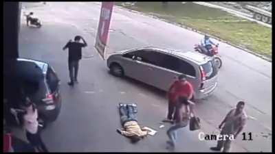 Tire to the head face crayon...that's a bad day right there...