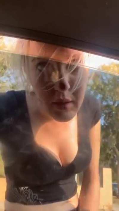 Part 2 of the deranged woman who threw the puppy at a stranger. Woman proceeds to go on a psychotic rant while leaning against his window.