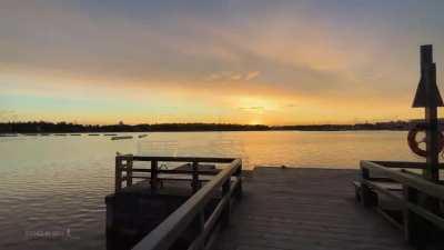 Golden hour sunset in Helsinki, Finland
