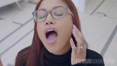 Venus on Fire swallows cum on her way out