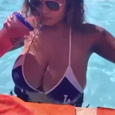 bouncing at the pool