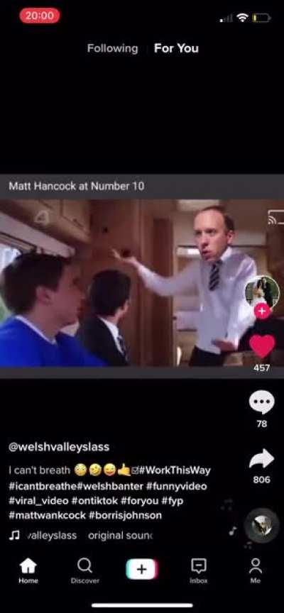 Matt Hancock behind closed doors