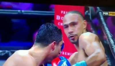 The referee reaction to a brutal hit