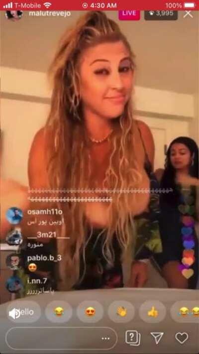 Malu Trevejo mom shows tits on Instagram live 😍😍🍈🍈
