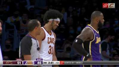 [Highlight] Lebron hugs Allen for a foul