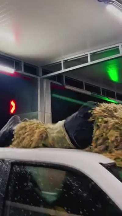 POV : you go to a self car wash in britain and you see Soldiers with britains badge(obviously they are ukranians) dancing and celebrating thoose days in top of a car with Ukranian licence plate