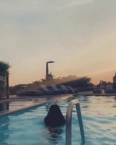 Sunsets by the pool