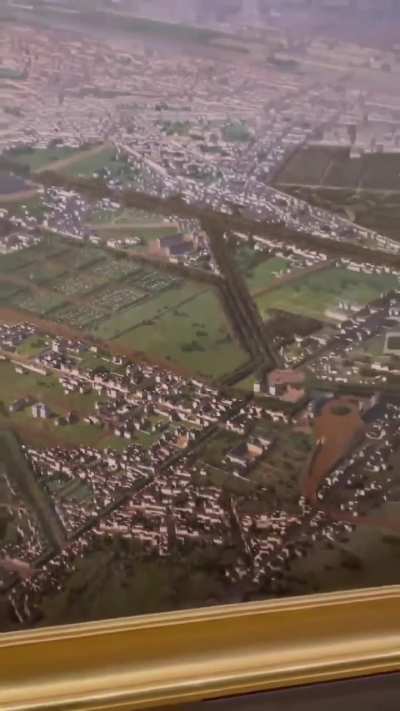 In 1855, Victor Navelet painted Paris from a hot air balloon with astonishing detail - nearly every house is visible.