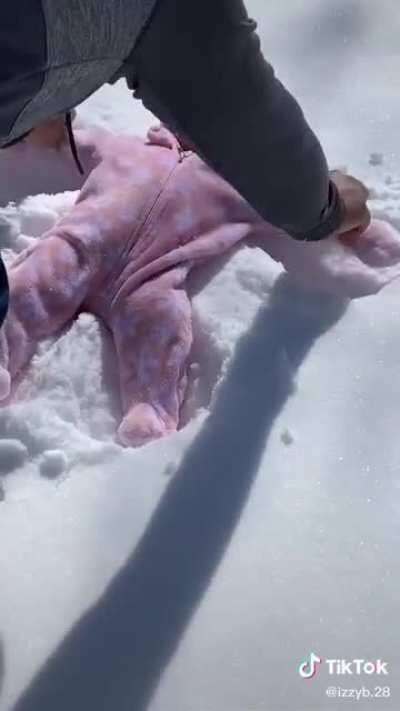 Baby’s first snow angel