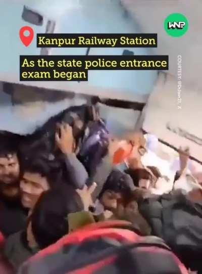 Nearly 50 lakh people crowded near the station for UP police exam