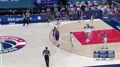 [Highlight] Westbrook gets the block, then puts on a dribbling clinic while on his knees