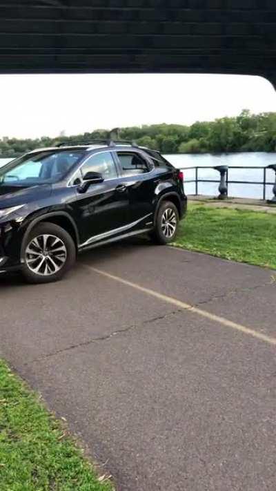 Driving on a pedestrian walkway