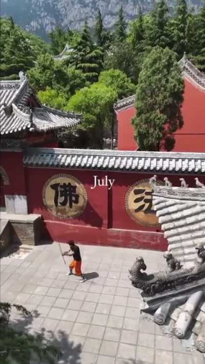 Man trains with monks
