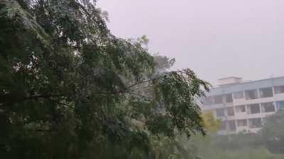 Yesterday, raining so heavily