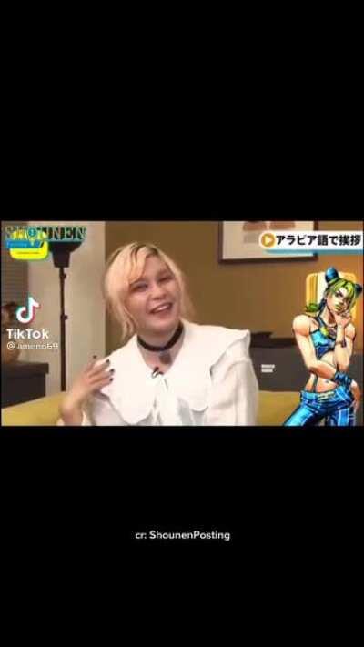 Jolyne Kujo (JoJo’s Bizarre Adventure) voice actor is half Egyptian and is named after Lebanese icon Fairouz (video of her speaking Arabic)