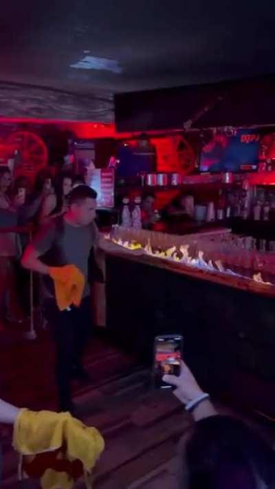 The FIRE BREATHING BARTENDER !!!