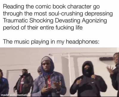 11 y/o me reading Spider-Man Reign while listening to Usher