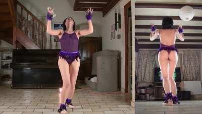 Making sure you can see my whole body even though I have a costume on when I dance