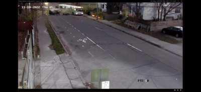 Cadillac runs stop sign and hits a bus