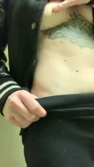 Caught Masturbating in Public Toilet