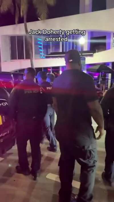 Jack Doherty has been arrested in Miami on charges including drug possession and resisting arrest