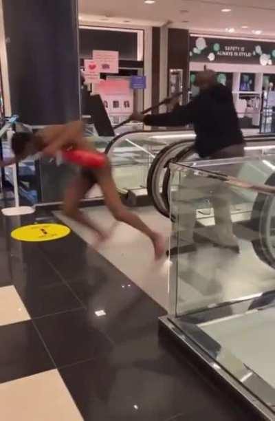 Unusual man wanders around the mall nude, soon receives some instant karma…