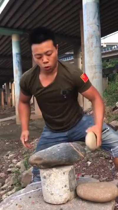 Weakest man from China making breakfast