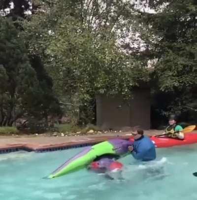 We’ll be safe since we’re practicing in the pool, they say. Oh wait, HELP!!!