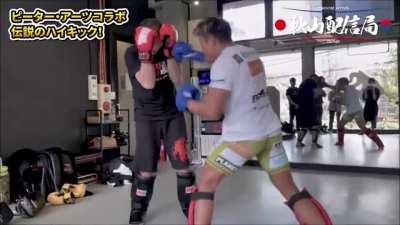 Peter Aerts sparring with 'Sexyama' Yoshihiro Akiyama.