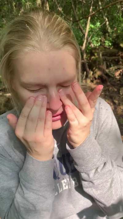 Can you tell how much I love it? Cleaning up after getting facefucked on the trail.. [OC]