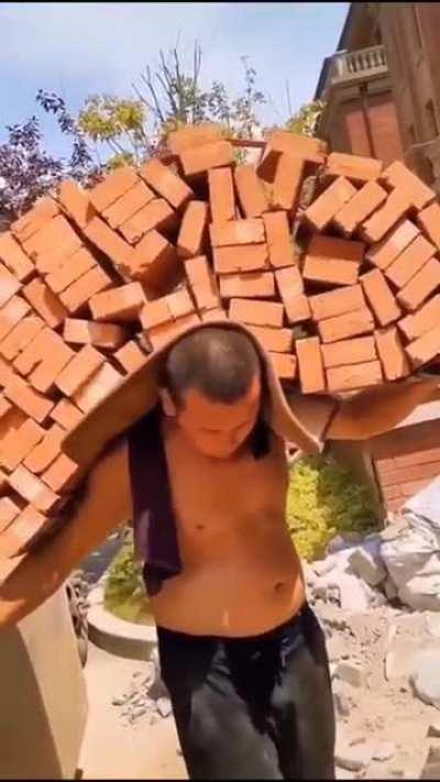 Who needs a wheelbarrow when you've got him?