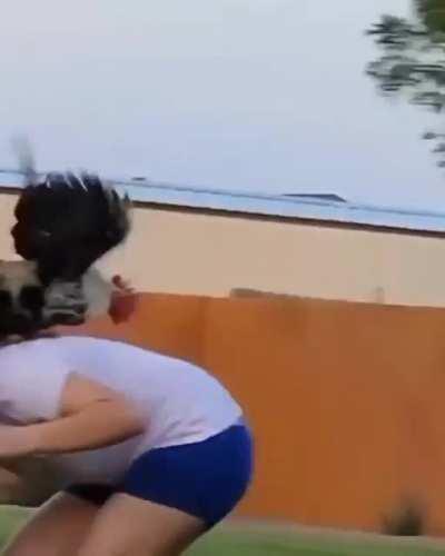 Rooster comes out of nowhere lol