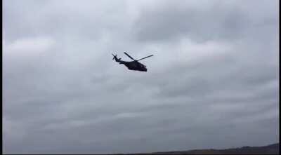 Finnish Defence Forces NH90 brrrts some water