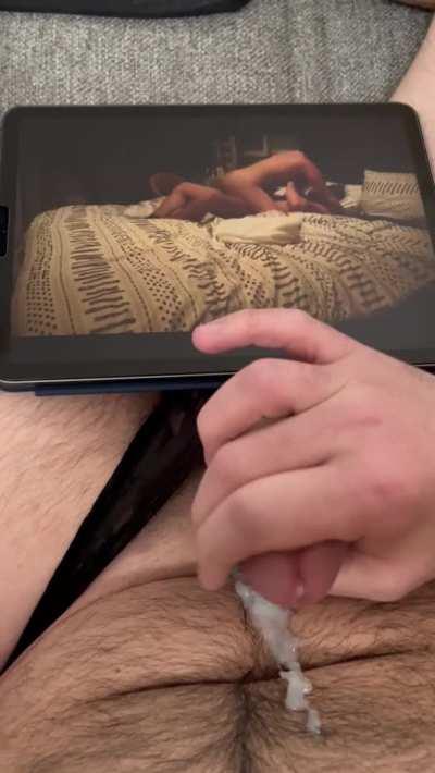 I wore my wife’s panties in our basement and jerked off while watching her on video with her boyfriend upstairs in our bedroom. I ended up finishing on myself because it was too hot to watch and hear