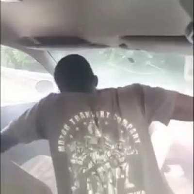 I think he found his license in the trash