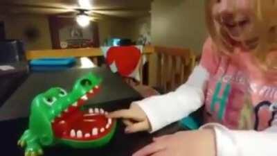 She played Crocodile Dentist for the first time and lost