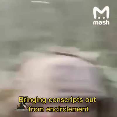 RU POV: Russian soldier leads out conscripts from encirclement ,Kursk(claimed)