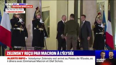 Zelensky meets Macron and Scholz in Paris at the Élysée