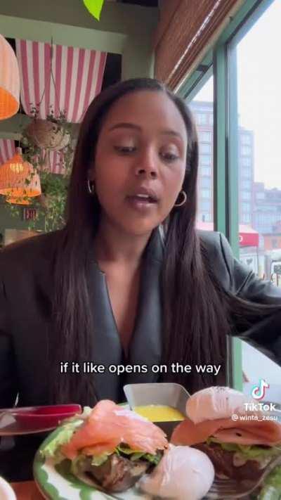 A poached egg is her biggest problem