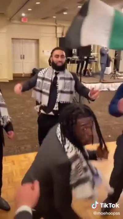 Rapper Lil Uzi Vert dancing at a Palestinian wedding