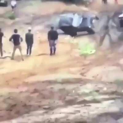 WCGW turning a car back onto it's wheels(wait for it)