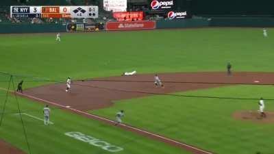 Yankees being thrown out advancing home