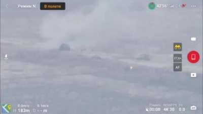 Destruction of a Russian military column near Vuhledar. November 2023.