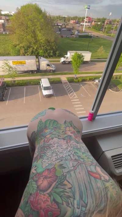 Taking it from both ends in the window. 