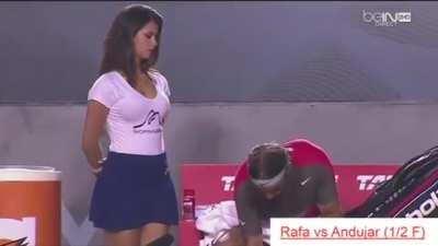 Absolutely nothing can distract Rafa on a tennis court