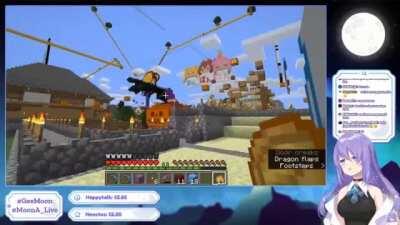 Moona plays Skyrim in Minecraft