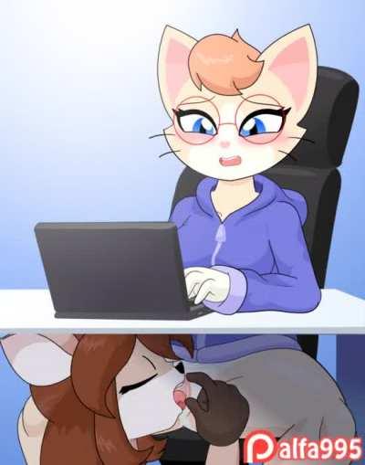 Eating pussy under the table [FF] ( alfa995)