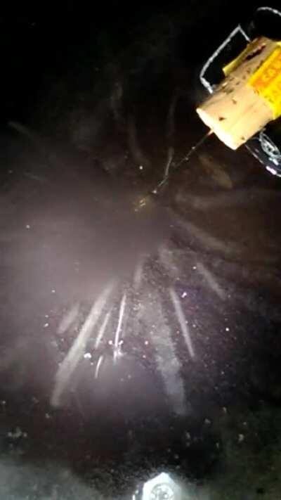 Particle radiation from a cloud chamber I built a few years back!