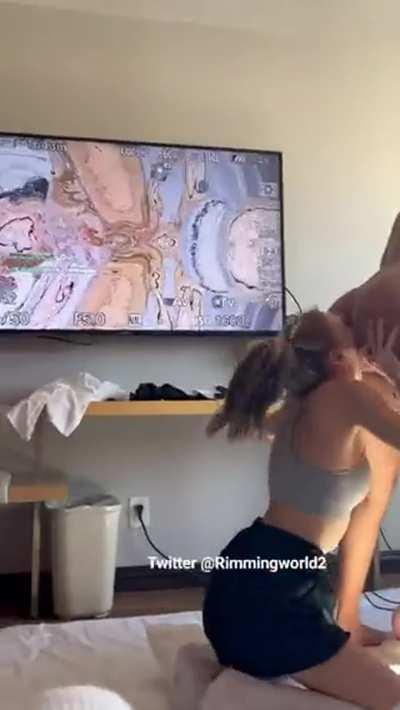 Hot Rimjob and Blowjob Threesome POV 1