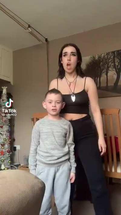 Sister uses brother for weird tik tok
